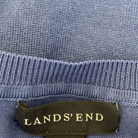 Lands' End Sweater Vest Mens Size XL Solid Blue Golf Preppy Grandpa Classic - Picture 4 of 9